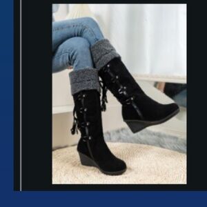 Stylish Black and Gray Women's Boots